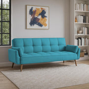 Francois 3 Seater Convertible Sofa Cum Bed for Living Room (Turquise Fabric) Premium Fabric Sofa