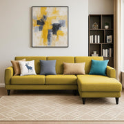 Aria RHS 4 Seater L Shape Sofa Set for Living Room (Yellow) Premium Fabric Sofa Set