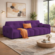 Dreamor 3 Seater Sofa Velvet Fabric (Black) with Three Cushions Perfect for |Home Living |Office Room and Guest Room Premium Sofa
