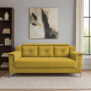 Julio 3 Seater Sofa Set for Living Room (Yellow Colour Fabric) Premium Fabric Sofa