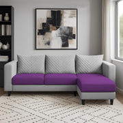 Mikasa 4 Seater RHS L Shape Sofa Set for Living Room (Purple Grey Fabric) Premium Fabric Sofa Set for Living Room