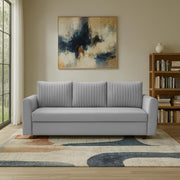Clifton 3 Seater Sofa Cum Bed for Living Room (Grey Fabric) Premium Fabric Sofa