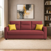 Evona 3 Seater Sofa Set for Living Room (Maroon Colour Fabric) Premium Fabric Sofa