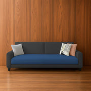 Kaven 3 Seater Sofa Set for Living Room (Blue Black Colour Fabric) Premium Fabric Sofa