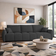 Colt Modern Velvet Sofa, Tufted Design Upholstered 3 Seater Sofa Set for Living Room, (Black Colour) Premium Velvet Fabric Sofa
