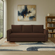 Clifton 3 Seater Sofa Cum Bed for Living Room (Brown Fabric) Premium Fabric Sofa