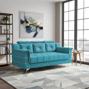 Julio 3 Seater Sofa Set for Living Room (Turquise Colour Fabric) Premium Fabric Sofa
