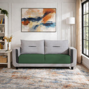 Casaliving Viskafors Upholstered 3 Seater Sofa Set for Living Room (Black Colour Fabric) Premium Fabric Sofa