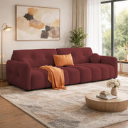 Dreamor 3 Seater Sofa Velvet Fabric (Black) with Three Cushions Perfect for |Home Living |Office Room and Guest Room Premium Sofa