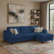 Oslo 4 Seater RHS L Shape Sofa Set for Living Room (Blue Fabric) Premium Fabric Sofa Set for Living Room