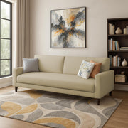 Casaliving Amara 3 Seater Sofa Set for Living Room (Black Cream Colour Fabric) Premium Fabric Sofa