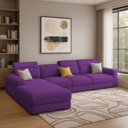 Orion LHS 6 Seater L Shape Sofa Set for Living Room (Purple Colour) Premium Fabric Sofa