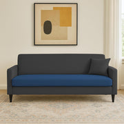 Premium Valkyrie 3 Seater Sofa Set 3 Seater Modern Sofa Set for Living Room (Blue Black Color Fabric)