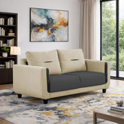 Casaliving Viskafors Upholstered 3 Seater Sofa Set for Living Room (Black Colour Fabric) Premium Fabric Sofa