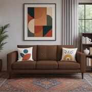 Casaliving Mikasa 3 Seater Sofa Set for Living Room (Black Colour Fabric) Premium Fabric Sofa