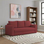 Clifton 3 Seater Sofa Cum Bed for Living Room (Maroon Fabric) Premium Fabric Sofa