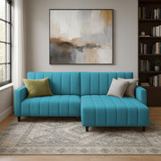 Netlie 4 Seater RHS L Shape Sofa Set for Living Room (Turquise Fabric) Premium Fabric Sofa Set for Living Room