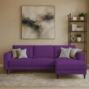 Oslo 4 Seater RHS L Shape Sofa Set for Living Room (Purple Fabric) Premium Fabric Sofa Set for Living Room