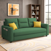 Evona 3 Seater Sofa Set for Living Room (Green Colour Fabric) Premium Fabric Sofa