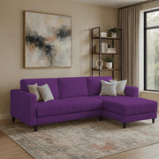 Oslo 4 Seater RHS L Shape Sofa Set for Living Room (Purple Fabric) Premium Fabric Sofa Set for Living Room