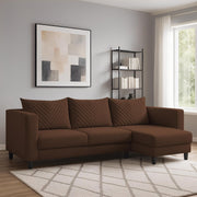 Mikasa 4 Seater RHS L Shape Sofa Set for Living Room (Brown Fabric) Premium Fabric Sofa Set for Living Room