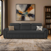Alicia 3 Seater Sofa Cum Bed for Living Room (Brown Fabric) Premium Fabric Sofa