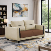 Casaliving Viskafors Upholstered 3 Seater Sofa Set for Living Room (Black Colour Fabric) Premium Fabric Sofa