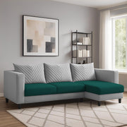 Mikasa 4 Seater RHS L Shape Sofa Set for Living Room (Pine Grey Fabric) Premium Fabric Sofa Set for Living Room