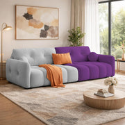 Dreamor 3 Seater Sofa Velvet Fabric (Black) with Three Cushions Perfect for |Home Living |Office Room and Guest Room Premium Sofa