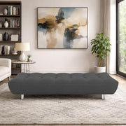 Drantly 3 Seater Sofa Cum Bed for Living Room (Black Fabric Color) Premium Suede Velvet Fabric Sofa Cum Bed for Living Room