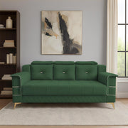 Julio 3 Seater Sofa Set for Living Room (Green Colour Fabric) Premium Fabric Sofa