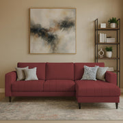 Oslo 4 Seater RHS L Shape Sofa Set for Living Room (Maroon Fabric) Premium Fabric Sofa Set for Living Room