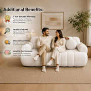 Casaliving Trex 3 Seater Sofa Set for Living Room, 3 Seater (Black) Colour Premium Velvet Fabric Sofa