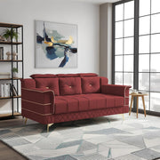 Julio 3 Seater Sofa Set for Living Room (Maroon Colour Fabric) Premium Fabric Sofa