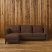 Mikasa 4 Seater LHS L Shape Sofa Set for Living Room (Brown Fabric) Premium Fabric Sofa Set for Living Room
