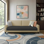 Casaliving Amara 3 Seater Sofa Set for Living Room (Black Blue Colour Fabric) Premium Fabric Sofa