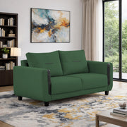 Casaliving Viskafors Upholstered 3 Seater Sofa Set for Living Room (Black Colour Fabric) Premium Fabric Sofa