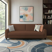 Casaliving Amara 3 Seater Sofa Set for Living Room (Black Orange Colour Fabric) Premium Fabric Sofa