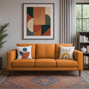 Casaliving Mikasa 3 Seater Sofa Set for Living Room (Black Colour Fabric) Premium Fabric Sofa