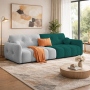 Dreamor 3 Seater Sofa Velvet Fabric (Black) with Three Cushions Perfect for |Home Living |Office Room and Guest Room Premium Sofa