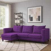 Mikasa 4 Seater LHS L Shape Sofa Set for Living Room (Purple Fabric) Premium Fabric Sofa Set for Living Room