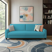 Casaliving Amara 3 Seater Sofa Set for Living Room (Black Blue Colour Fabric) Premium Fabric Sofa