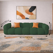 Vetras Modern Velvet Bubble Cloud Sofa, Tufted Design Upholstered 3+1 Seater Sofa Set for Living Room, (Black Colour) Premium Velvet Fabric Sofa