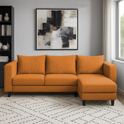 Mikasa 4 Seater RHS L Shape Sofa Set for Living Room (Orange Fabric) Premium Fabric Sofa Set for Living Room