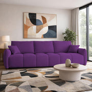 Colt Modern Velvet Sofa, Tufted Design Upholstered 3 Seater Sofa Set for Living Room, (Black Colour) Premium Velvet Fabric Sofa