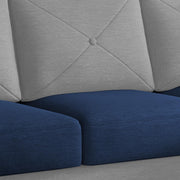 Swaloni RHS 4 Seater L Shape Sofa Set for Living Room (Blue Grey) Premium Fabric Sofa