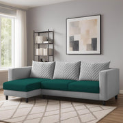 Mikasa 4 Seater LHS L Shape Sofa Set for Living Room (Pine Grey Fabric) Premium Fabric Sofa Set for Living Room