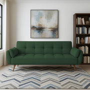 Francois 3 Seater Convertible Sofa Cum Bed for Living Room (Green Fabric) Premium Fabric Sofa