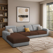 Orion LHS 6 Seater L Shape Sofa Set for Living Room (Brown Grey Colour) Premium Fabric Sofa