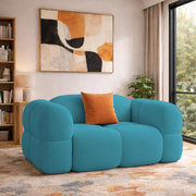 Vetras Modern Velvet Bubble Cloud Sofa, Tufted Design Upholstered 1 Seater Sofa Set for Living Room, (Black Colour) Premium Velvet Fabric Sofa